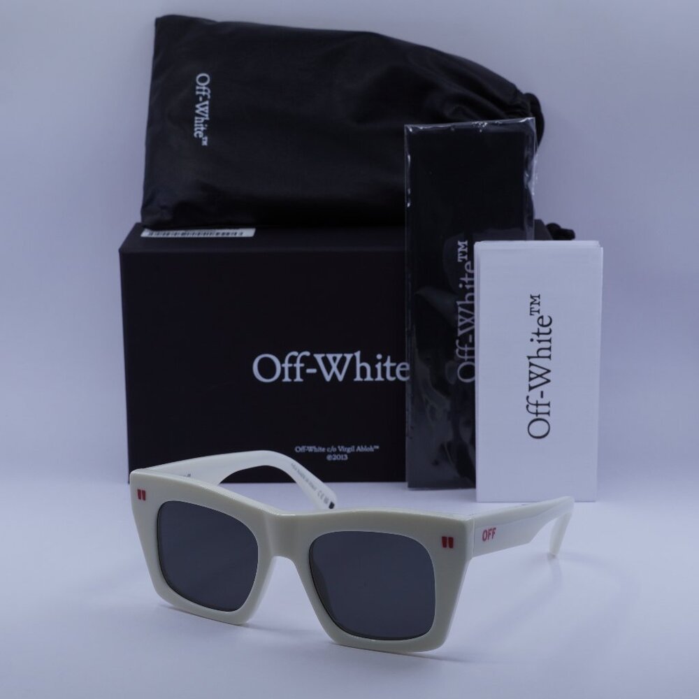 Off-White OERI13Y SELMA 0107 Square Sunglasses – White/Grey